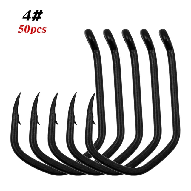50 Pcs Pêche Hooks Acier à Haute Teneur en Carbone Barbelé Hooks Extra Résistant Hooks