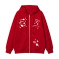 thumbnail image 4 of DHFJKG Zip Up Hoodies Women Cute Cat Printed Sweatshirts Kawaii Long Sleeve Fall Sports Jackets, 4 of 4