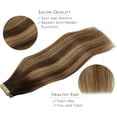 thumbnail image 4 of GFDYREE Extensions de Cheveux à Ruban WENNALIFE pour Femmes, 20 Pcs 50g 18 Pouces Balayage Brun Chocolat à Caramel Blond Extensions de Cheveux à Ruban en Cheveux Humains Rallonge Cheveux Humain Lisse Invisible, 4 of 6