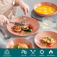 thumbnail image 7 of vancasso Sabine, 16 Pieces Stoneware Dinnerware Set, Orange Dish Plate, Semimatte Sesame Dinner Sets Service for 4, 7 of 7