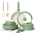 thumbnail image 1 of Set de utensilios de cocina Bazova Ceramic Antiadherente, 17 piezas, color verde, 1 of 7