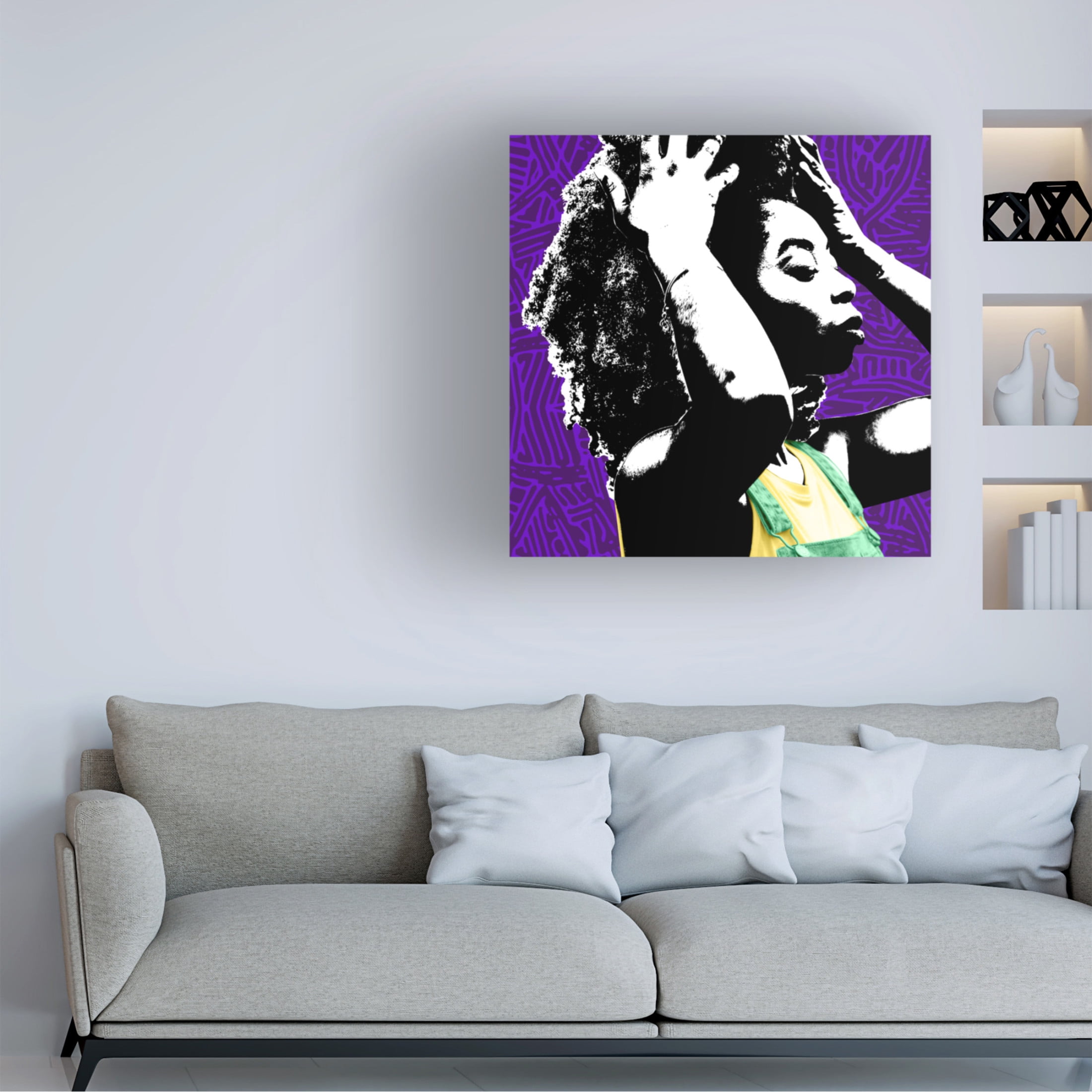 Canvas Wall Art - NUMA Art 'Paper Musician Square' Wall Art for Living Room, Bedroom, or Office Décor by Trademark Fine Art - 18 x 18 Inches