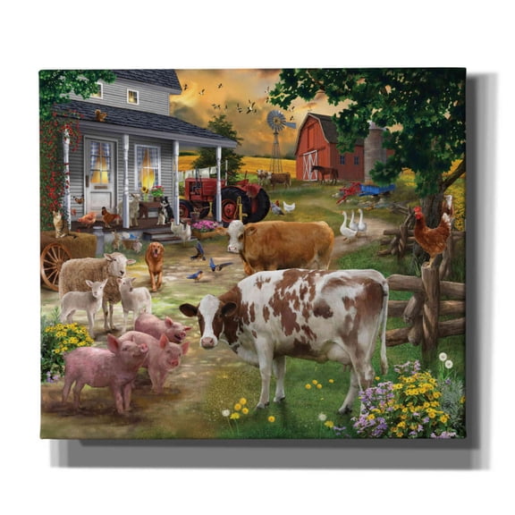 Epic Graffiti 'Farm Friends' by Bigelow Illustrations, Canvas Wall Art, 30"x26"