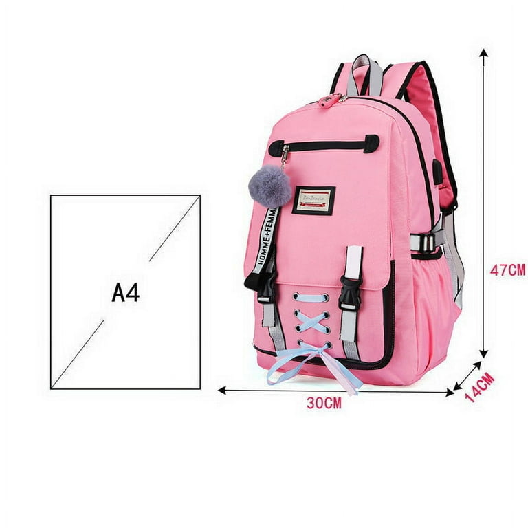 Women Girls School Bag Waterproof Teenage Backpack with Anti Theft Lock USB  Port College Cute Bookbags Student Laptop Bag Pack Anti Theft Lock