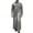 Grey, variant on Mens Abaya Arabic Thobe Traditional Middle Muslim Robe with Buttons Long Sleeve Comfortable Daily Wear Black L
