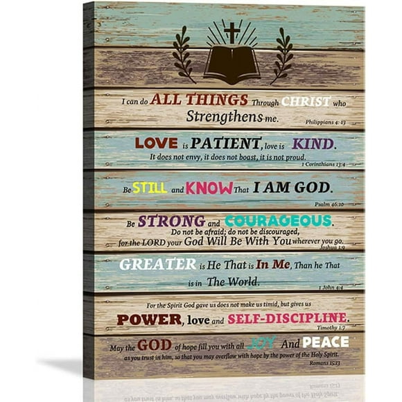 Inspirational Wall Art Scripture Bible Verse Wall Art Christian Canvas Art for Office Bathroom Bedroom Wall Decor Rustic Farmhouse Wall Decor Religious Gifts Be Still and Know that I am God