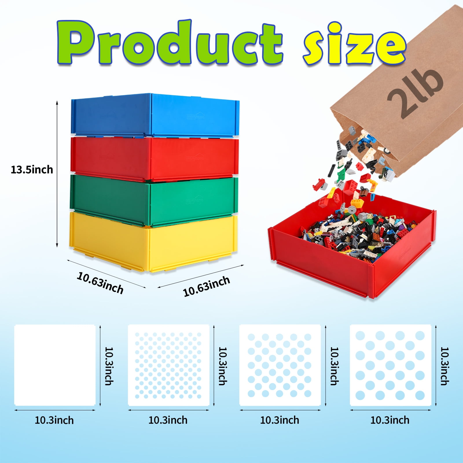 Toy Blocks Sorter Sifter Box for Lego, Sorting Box, Sorting Tray, Lasts for 10 Years, Particle Separator Tool, Organizer, Cute Brick Storage Container for Lego, Accessories, Gift for Lego Lovers