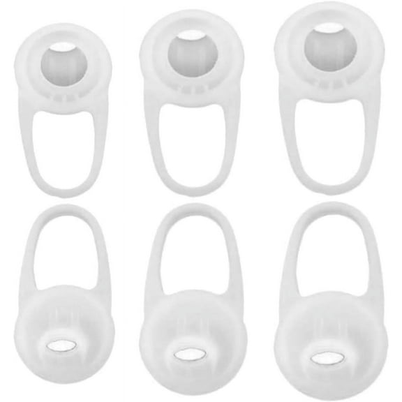 Replacement Silicone Ear Bud Gel Tips Cover Pads 3 Pairs Size S M L for Bluetooth in-Ear Headset Earpiece - Clear