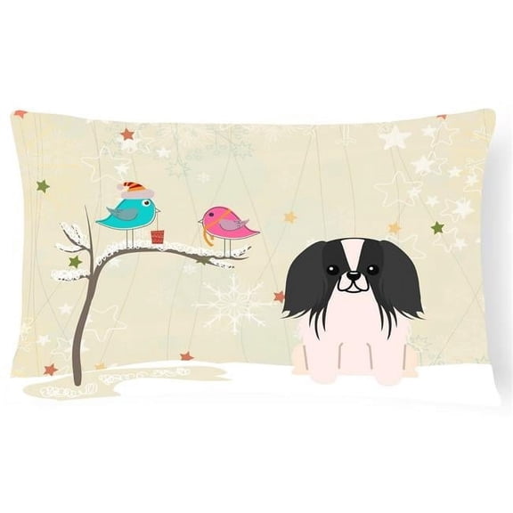 Carolines Treasures BB2577PW1216 Christmas Presents between Friends Pekingese - Black and White Canvas Fabric Decorative