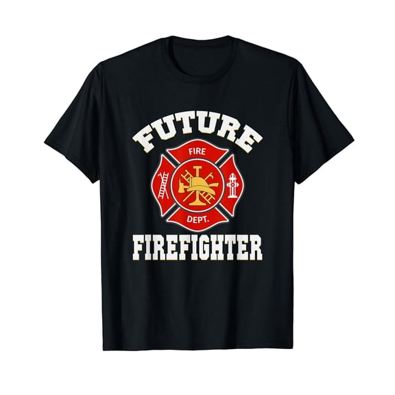 Future Firefighter Maltese Cross Design Unisex Short Sleeve Graphic T-Shirt