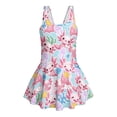 thumbnail image 6 of DISNIMO Girls Swimsuit Axolotl Jellyfish Print One Piece Swimwear Quick Dry Bathing Suit with Skirts Hawaiian Summer Swim Dress, 6 of 8