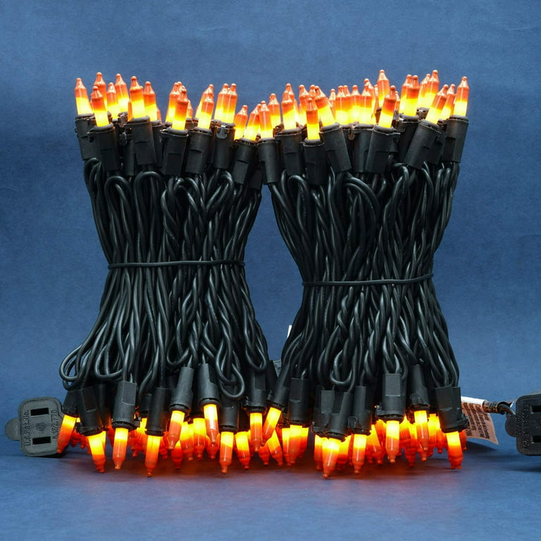 Candy Corn Christmas Lights - 66 Ft Black Wire, 200 Lights, 2