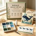 thumbnail image 2 of DIY Whale Glass Mosaic Making Kit, Under the Sea Themed Craft Project, Educational Art Activity for Boys & Girls, 2 of 6