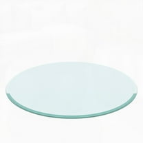 24" Round Coffee Table with 2/5 Inch Thick Tempered Glass and Polished Beveled Edge