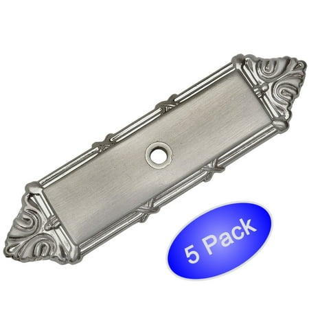 Cosmas 9467SN Satin Nickel Cabinet Hardware Knob Backplate / Back Plate - 5 Pack