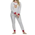 thumbnail image 6 of KelaJuan Christmas Pajamas for Family Cute Elk Print Long Sleeve Striped Tops + Trousers Set Winter Sleepwear, 6 of 6