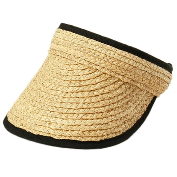 lanema Summer Straw Cap Hat Anti-UV Outdoor Beach with Selvedge Sunhat