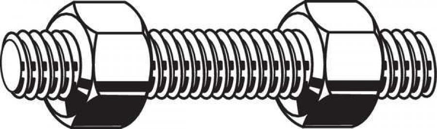 FABORY U22080.087.0475 7/8"-9 x 4-3/4" Plain Alloy Steel Fully Threaded Studs, 40 pk.