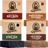 Dr. Squatch Bar Soap for Men - Cold Process, No Harsh Chemicals - Pine Tar, Wood Barrel Bourbon, Cold Brew Cleanse, Bay Rum (5 oz, 4-Pack)
