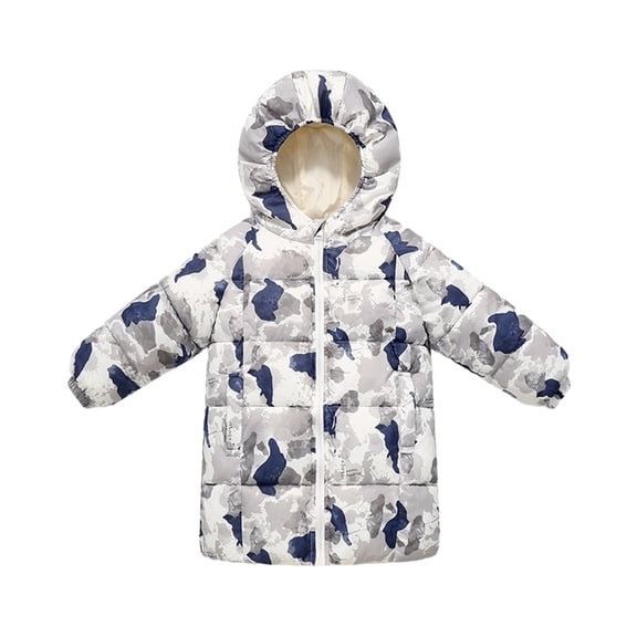 EnJoCho Kids Long Hooded Puffer Coat, Thick Lined Full-Zip Quilted Outerwear, Windproof Warm Insulated Jacket, Versatile Boys Girls Winter Outerwear for Sports and Everyday Cold Season Wear