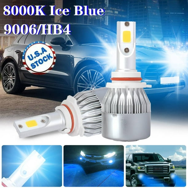 9006 Hb4 8000k Ice Blue 000lm Led Headlight Conversion Kit High Low Beam Bulb Walmart Com Walmart Com