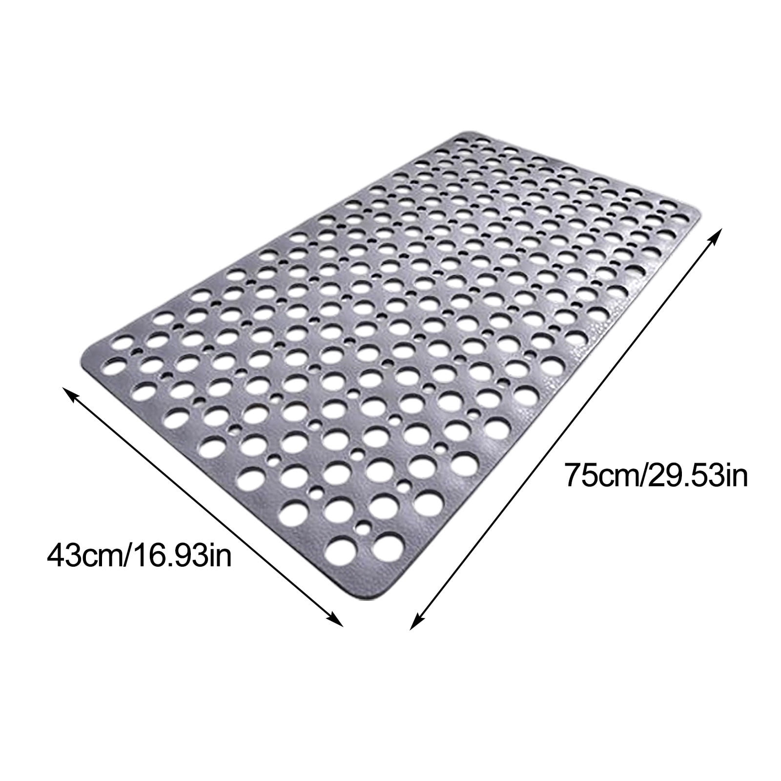Non- Shower Mat for Elderly, TPE Rubber Bathtub Mat with Drain Holes | Anti-Skid Bath Tub Floor Mat for Walk-in Showers, Bathroom & Kitchen Safety Accessories, (White,27.5"x15")