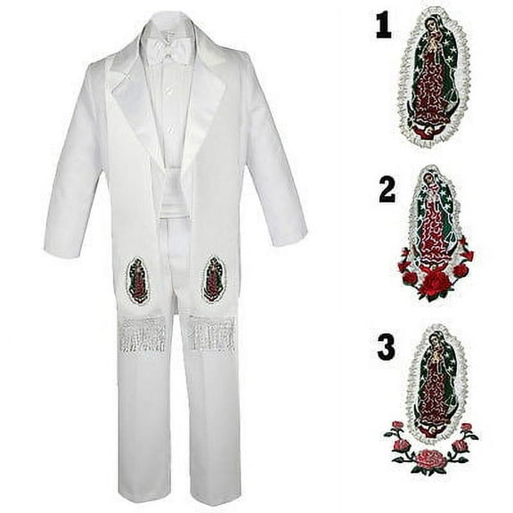 Baby Toddler Boy Christening Baptism Formal Tail White Tuxedo Suit Stole Sm-20