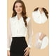 thumbnail image 2 of Blusa Allegra K De Manga Larga Gasa Cuello Anudado Blanco XL, 2 of 5