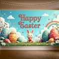 thumbnail image 4 of LUUFILx Happy Easter Backdrop Spring Bunny and Egg Display for Holiday Celebration Party Decoration Background Photography Props Banner, 4 of 7