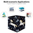 thumbnail image 2 of Starry Unicorn Foldable Storage Cubes with Handle, 10.8"x10.5"x10.6", Large Capacity Storage Basket Containers, 2 of 6
