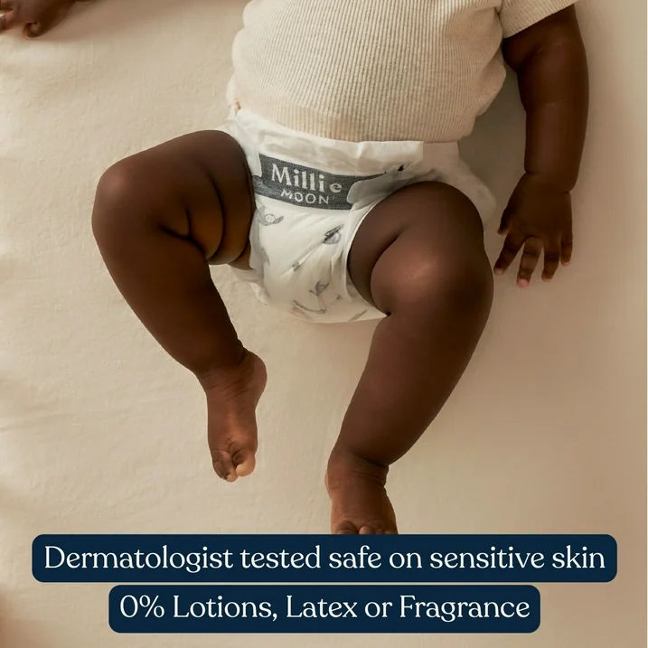 Millie Moon Overnight Diapers – All-Night Absorbency | CloudTouch™ Softness | Size 6, 42 Count