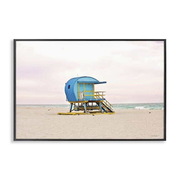 Stupell Industries Contemporary Summer Lifeguard Cabin Black Framed Giclee Art, 18 x 12, by Seven Trees Design