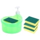 thumbnail image 5 of Dispensador de jabón con soporte de esponja, dispensador de jabón para platos y juego de esponja, soporte de esponja para organizador de fregadero de Verde BLESIY dispensador de jabón, 5 of 8