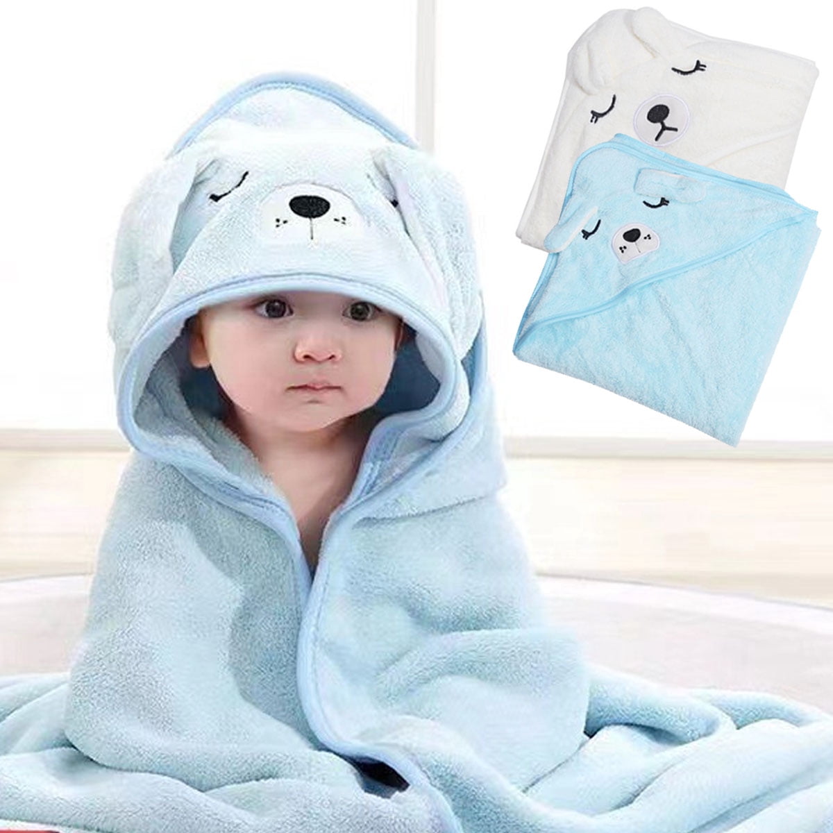 Yiliangx 2 PCS Hooded Towels Bath Towels for Kids Toddler Infant Boy and Girl Shower Gifts Cartoon Animal Absorbent Soft Washcloth 31.5 X 31.5 Inch