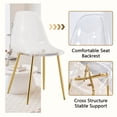 thumbnail image 5 of ExtraLco 5 Piece Dining Table Set for 4, White Faux Marble Table with 4 Clear Chairs and Gold Legs, 5 of 13