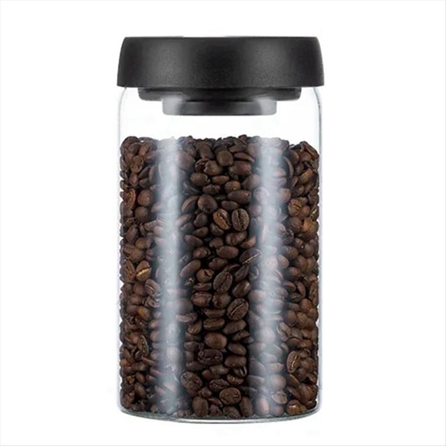 Jarra Sellada Al VacíO, Recipiente HerméTico de Vidrio para Granos de Café, Alimentos, Granos, Dulces, Tarro de Almacenamiento Fresco de 1200Ml