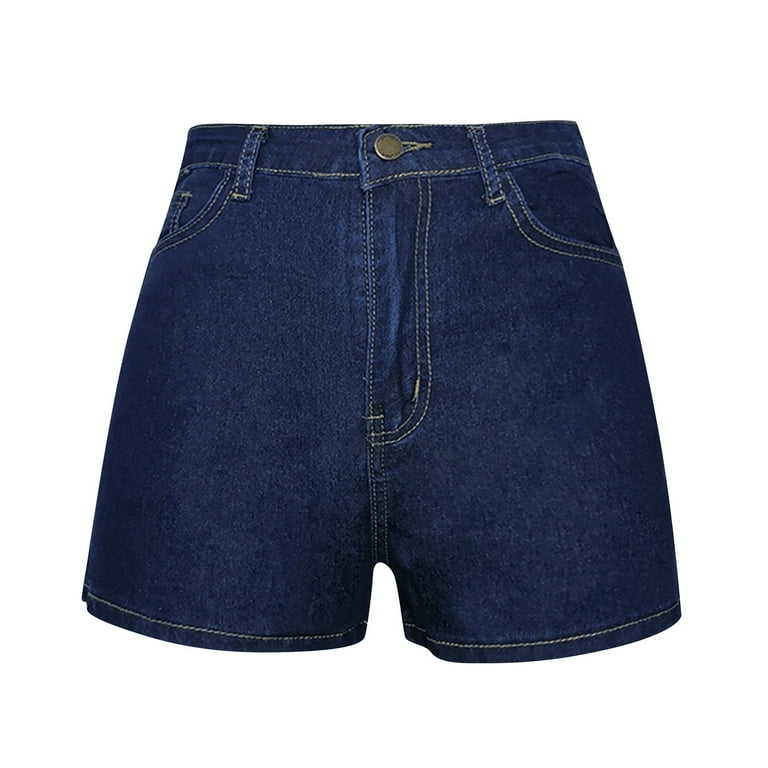 Aayomet Denim Shorts Women Womens Jean Shorts High Waisted Denim Shorts  Ripped Frayed Casual Stretchy Shorts Blue B,S