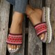 thumbnail image 4 of Amzcrzy Zapatos de mujer,Zapatos de mujer,Zapatillas de mujer, Sandalias de estilo étnico para mujer, suela gruesa, con boca de pez, pantuflas de cuerda color caramelo Sandalias Mujer Zapatillas De C, 4 of 8