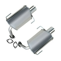 Stainless Steel Pair of Exhaust Mufflers Fits 2008-2014 Subaru Tribeca 3.6L - Direct Fit