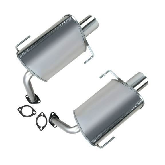 Stainless Steel Pair of  Exhaust Mufflers Fits  2008-2014 Subaru Tribeca 3.6L - Direct Fit