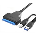 thumbnail image 2 of Tianle USB to SATA Cable,USB 3.0 to SATA 22 Pin 2.5 Inch Hard Drive Adapter, USB External Converter Cable for 2.5" SSD/HDD Hard Drive Disks With Power Port (Dual USB), 2 of 8