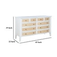 thumbnail image 5 of Heo Wide Dresser, 10 Drawers, Rattan Woven Curved Front, White Wood, 5 of 5
