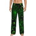thumbnail image 2 of Picia Green Bright Web with Spiders Mens Soft Woven Cotton Elastic Waistband Sleep Pajama Pant Lounge Sleep Pant With Pockets And Drawstring-Large, 2 of 9