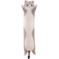 thumbnail image 1 of Cute Plush Cat Doll Cat Plush Pillow Doll Toy Soft Cat Stuffed Animals Long Pillow Toy Kitten Body Pillow Gift for Kids and Girlfriend(Gray,35.4")., 1 of 5