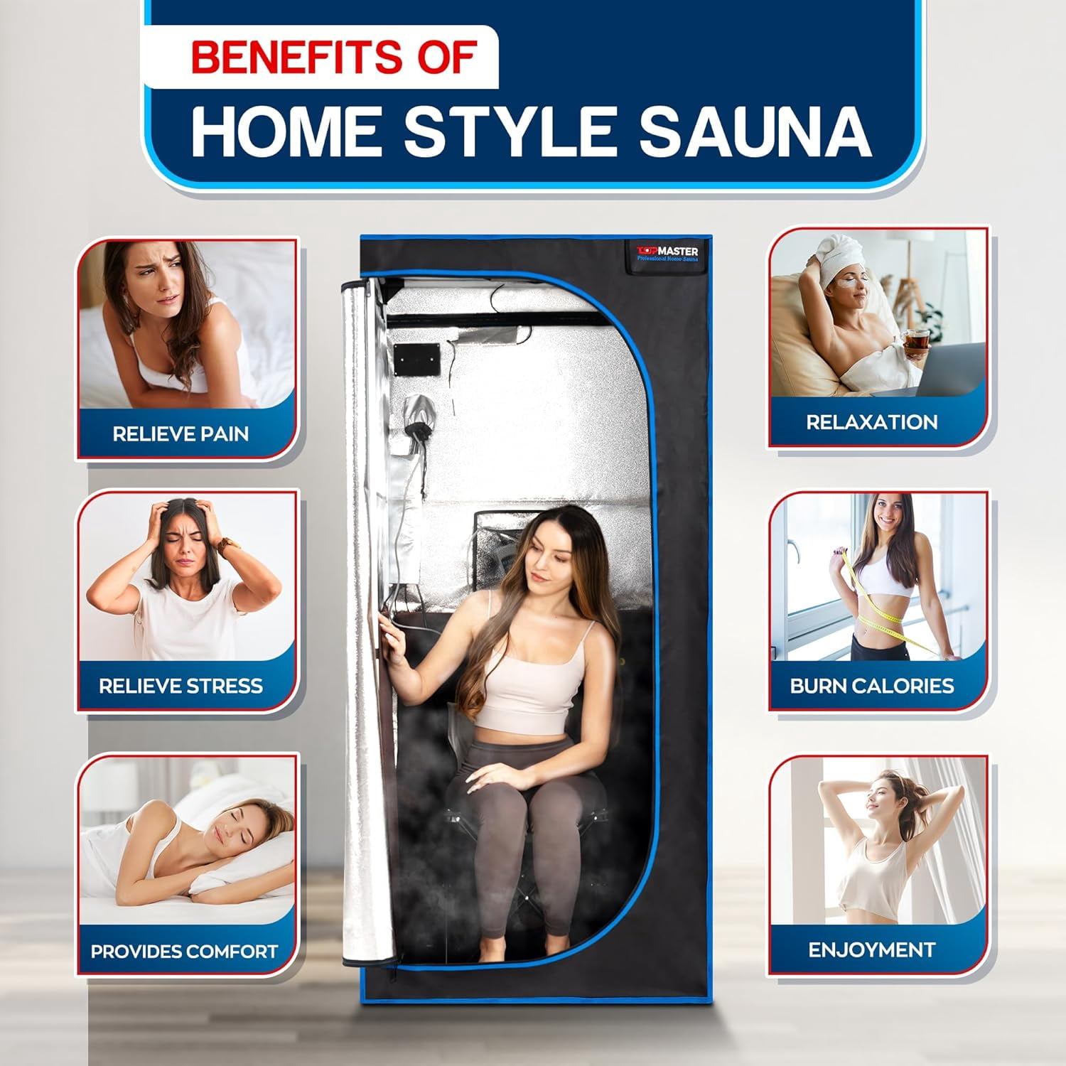 Compact Infrared Home Sauna Kit, Foldable Chair, 1300W Energy-Efficient Heater, Zipped Access, Wired Controller, Up to 140°F, Black