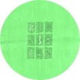 thumbnail image 1 of Ahgly Company Indoor Round Abstract Emerald Green Modern Area Rugs, 3' Round, 1 of 4