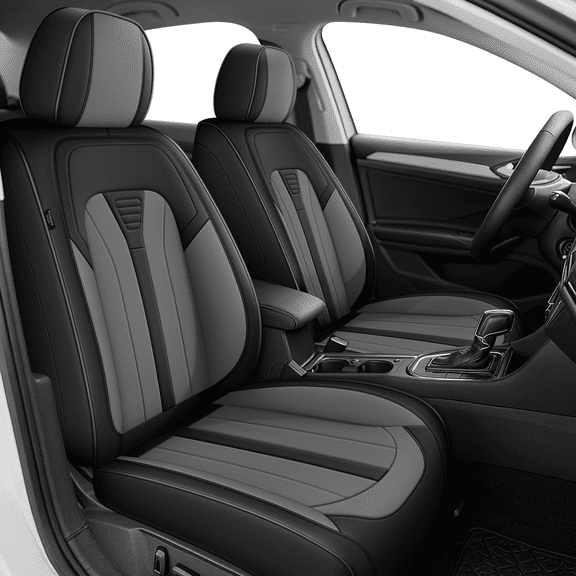 DIKSOAKR Car Seat Covers Front Seats Fit for GMC Yukon 2007-2025 :Waterproof Leather Luxury Seat Cover Car Seat Protector Grey,Front Set(2 Seats)