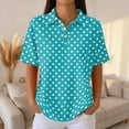 thumbnail image 3 of Women's Waffle Knit Polo Shirt Color Block Striped Collared Short Sleeve Relaxed Fit Casual Daily Office Summer Tops 2026, L, 3 of 8
