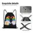 thumbnail image 4 of Balery Happy Pride Gnome Pattern Drawstring Backpack Bag Sport Gym Sackpack Cinch Bags Pattern Drawstring Backpack Bag Sport Gym Sackpack Cinch Bags -Small, 4 of 6