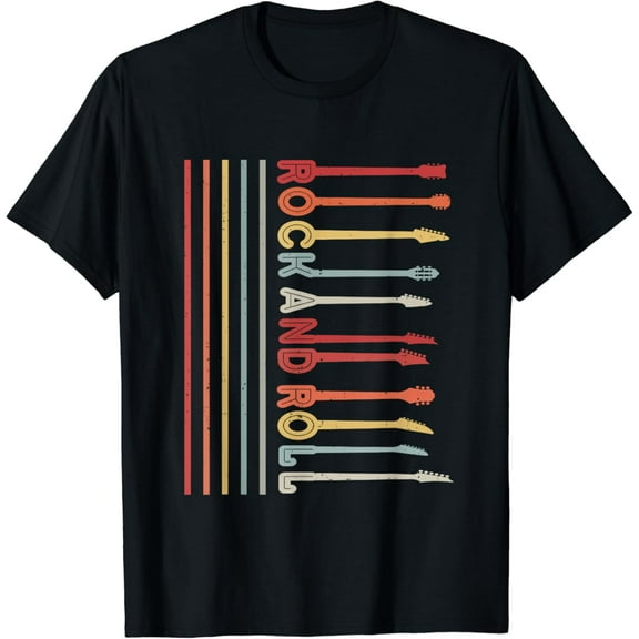 Classic Rock and Roll Retro Guitar Music Lovers Men T-Shirt